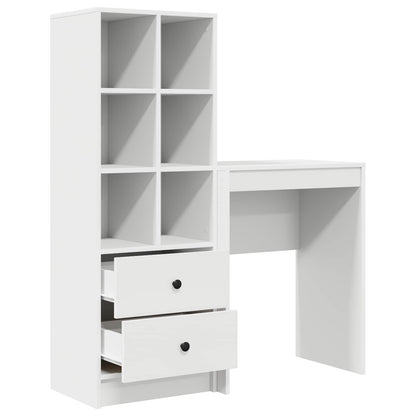 vidaXL Desk with Drawer with Shelf with Storage 2 pcs White