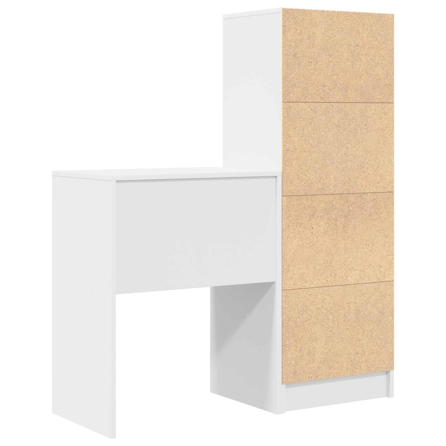 vidaXL Desk with Drawer with Shelf with Storage 2 pcs White