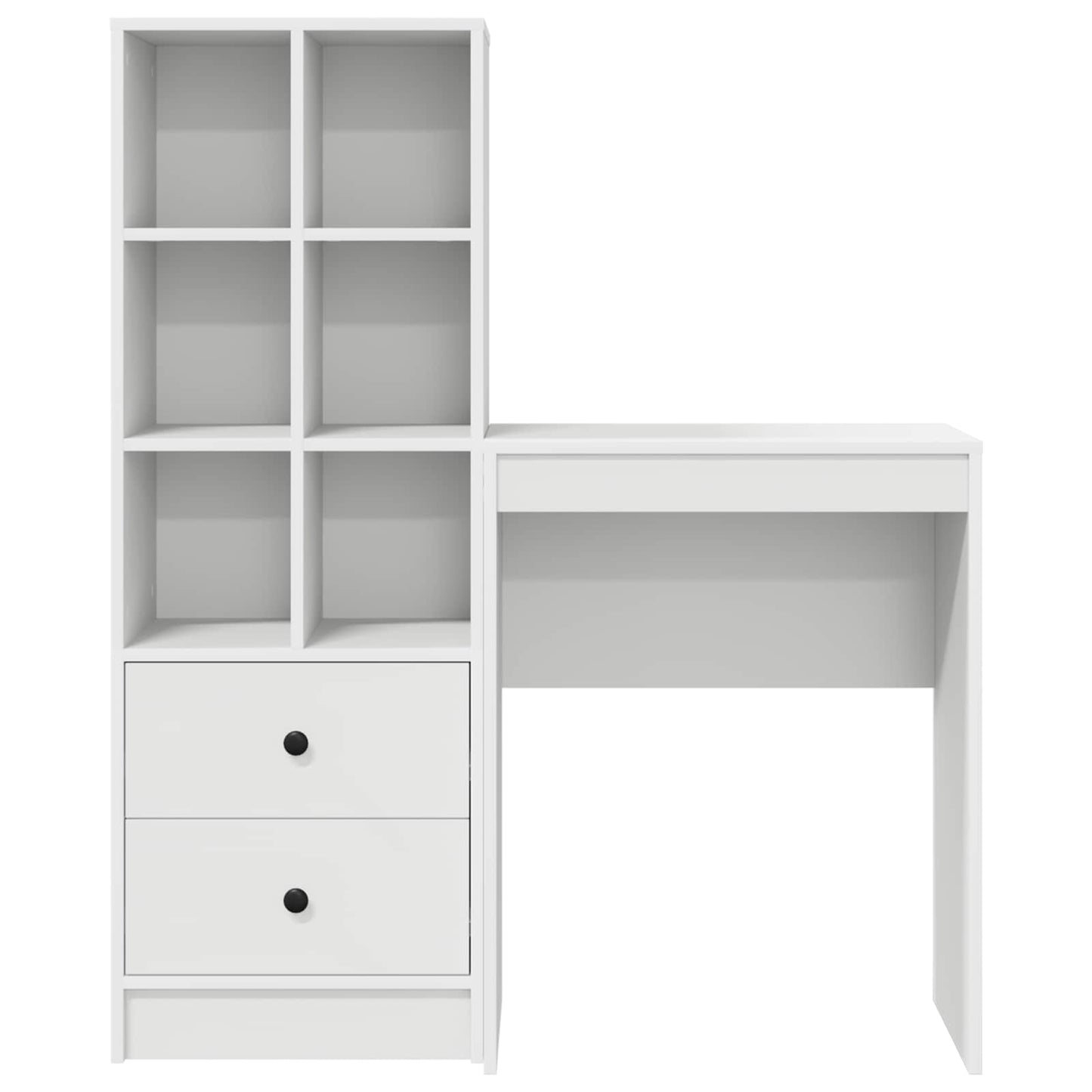 vidaXL Desk with Drawer with Shelf with Storage 2 pcs White