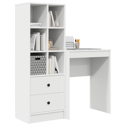 vidaXL Desk with Drawer with Shelf with Storage 2 pcs White