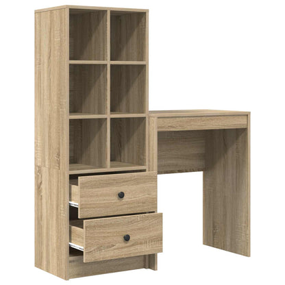 vidaXL Desk with Drawer with Shelf with Storage 2 pcs Sonoma Oak
