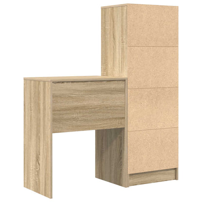 vidaXL Desk with Drawer with Shelf with Storage 2 pcs Sonoma Oak