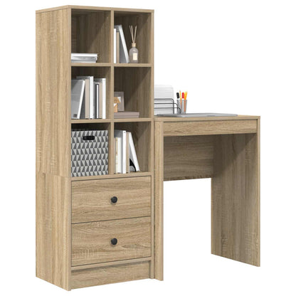 vidaXL Desk with Drawer with Shelf with Storage 2 pcs Sonoma Oak