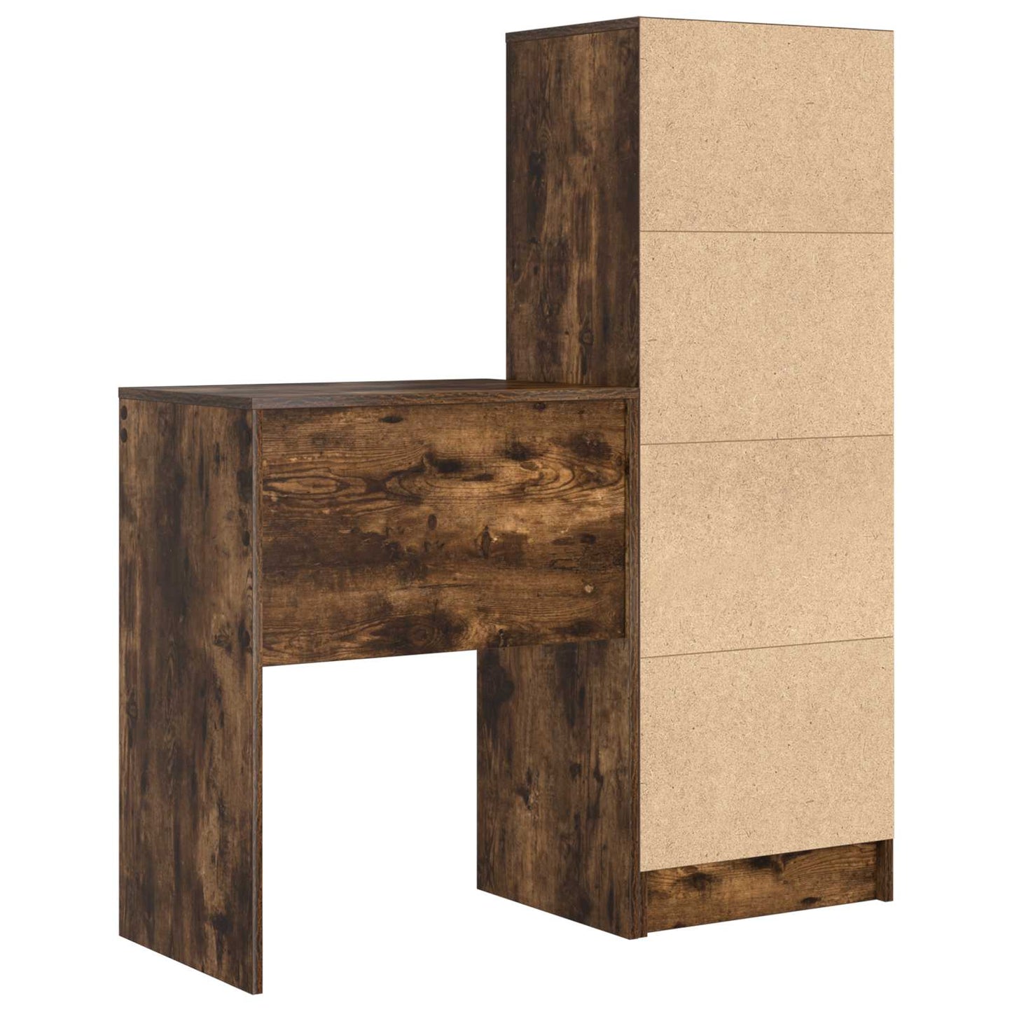 vidaXL Desk with Drawer with Shelf with Storage 2 pcs Smoked Oak