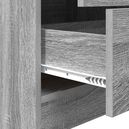 vidaXL Desk with Drawer with Shelf with Storage 2 pcs Grey Sonoma