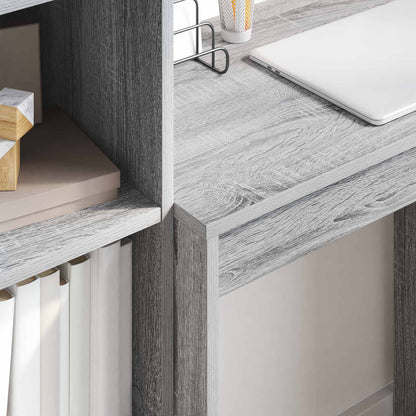 vidaXL Desk with Drawer with Shelf with Storage 2 pcs Grey Sonoma