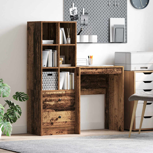 vidaXL Desk Old Wood 105.5 x 34 x 127 cm 2 pcs