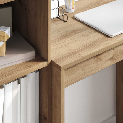 vidaXL Desk with Drawer with Shelf with Storage 2 pcs Artisan Oak