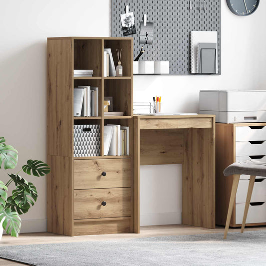 vidaXL Desk with Drawer with Shelf with Storage 2 pcs Artisan Oak