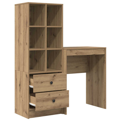 vidaXL Desk with Drawer with Shelf with Storage 2 pcs Artisan Oak