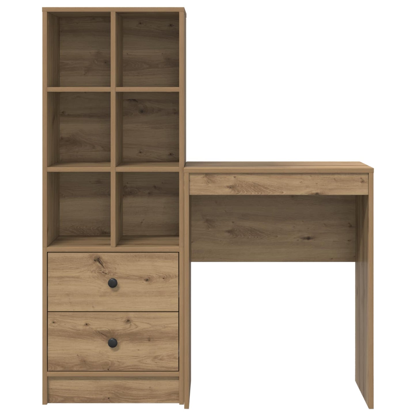 vidaXL Desk with Drawer with Shelf with Storage 2 pcs Artisan Oak