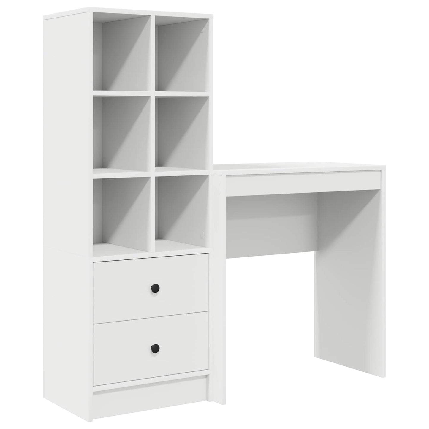 vidaXL Desk with Drawer with Shelf with Storage 2 pcs White
