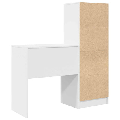 vidaXL Desk with Drawer with Shelf with Storage 2 pcs White