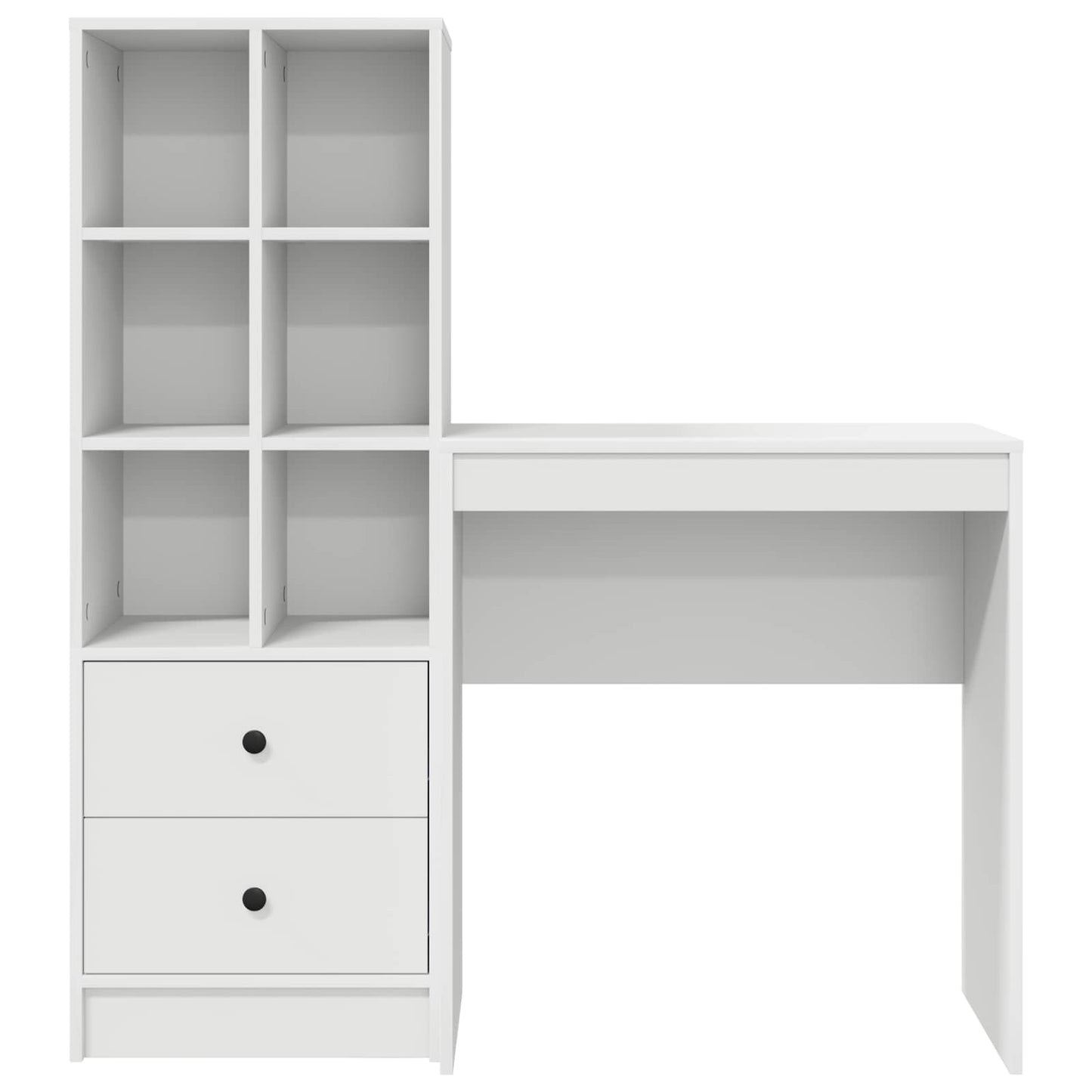 vidaXL Desk with Drawer with Shelf with Storage 2 pcs White