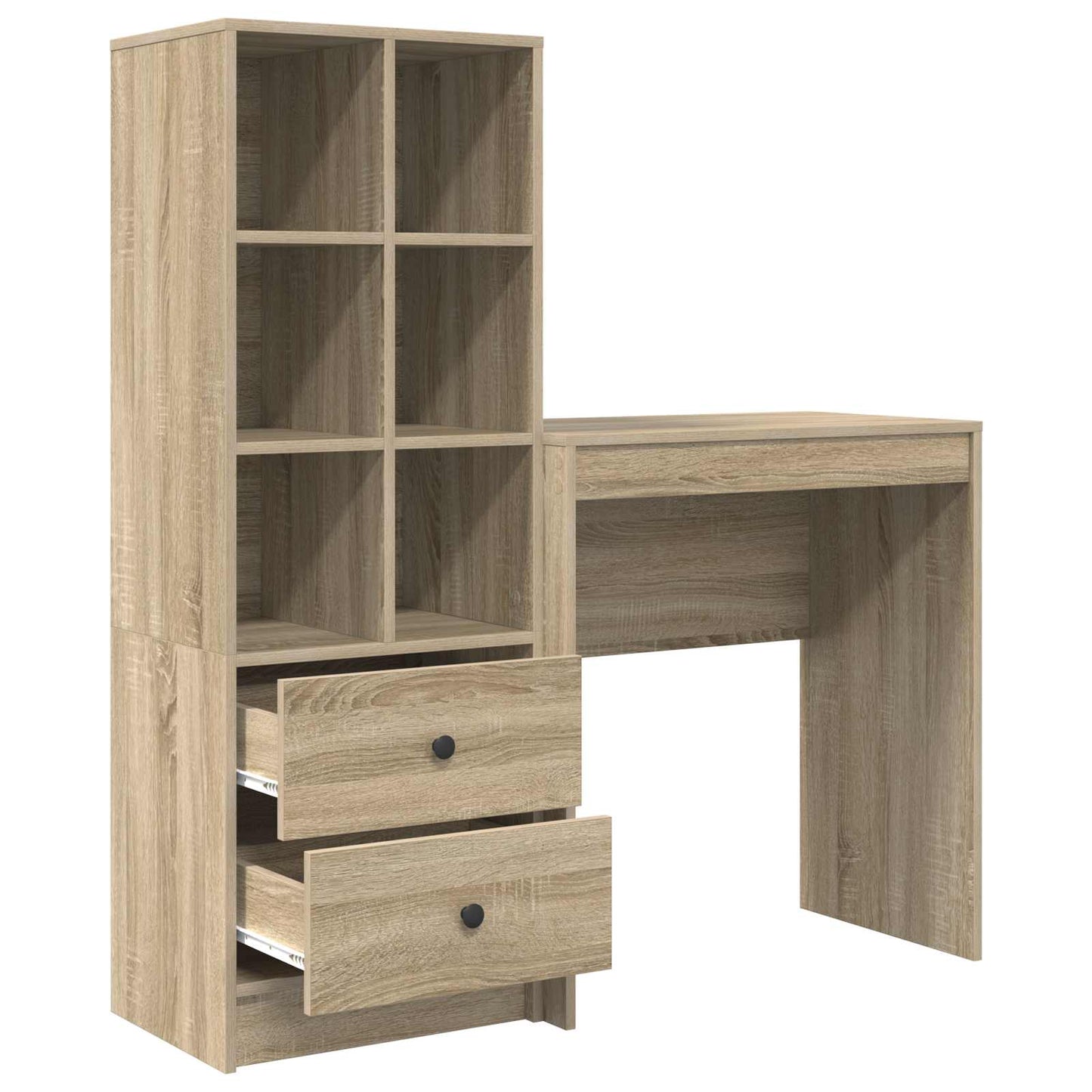vidaXL Desk with Drawer with Shelf with Storage 2 pcs Sonoma Oak