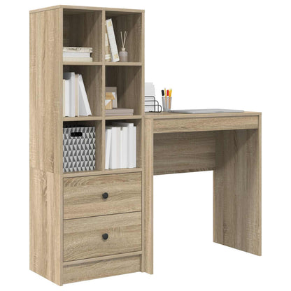 vidaXL Desk with Drawer with Shelf with Storage 2 pcs Sonoma Oak