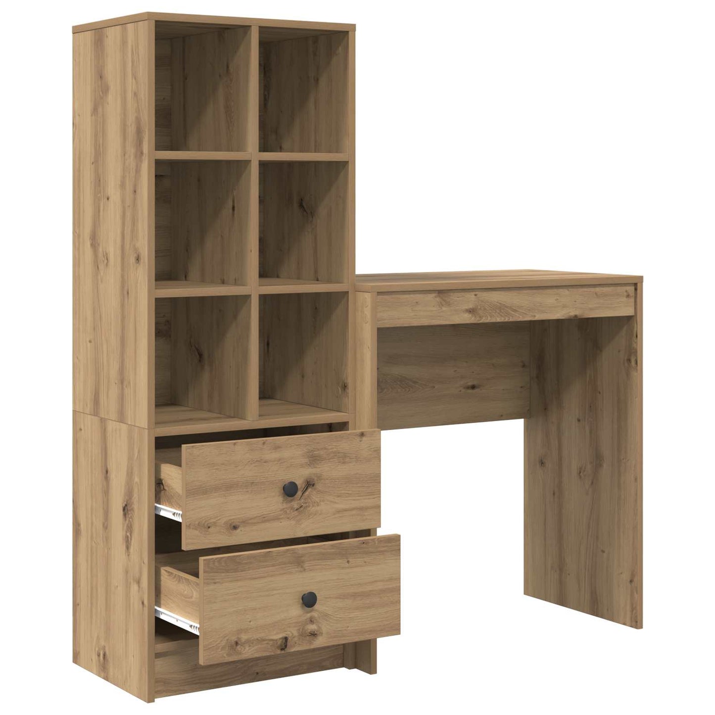 vidaXL Desk with Drawer with Shelf with Storage 2 pcs Artisan Oak