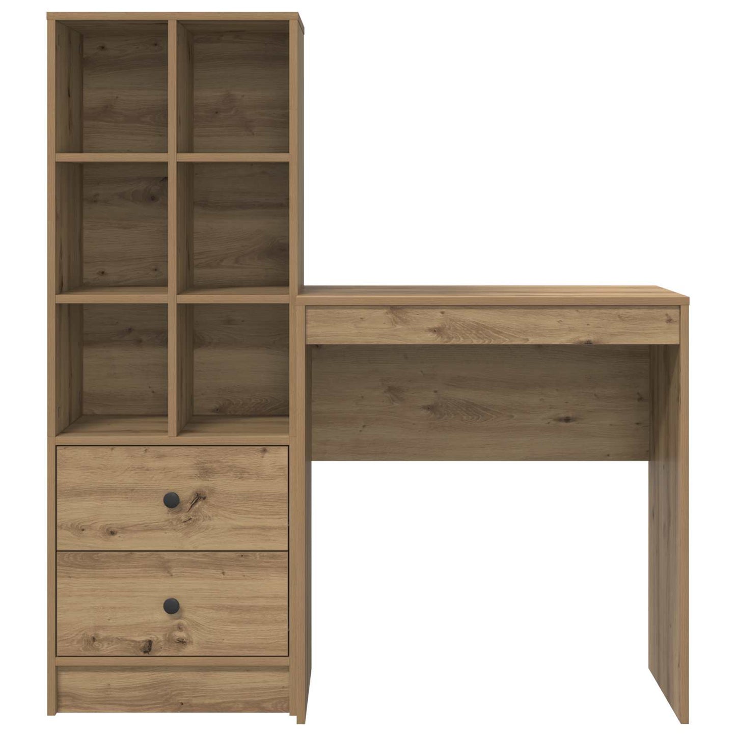 vidaXL Desk with Drawer with Shelf with Storage 2 pcs Artisan Oak