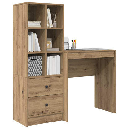 vidaXL Desk with Drawer with Shelf with Storage 2 pcs Artisan Oak