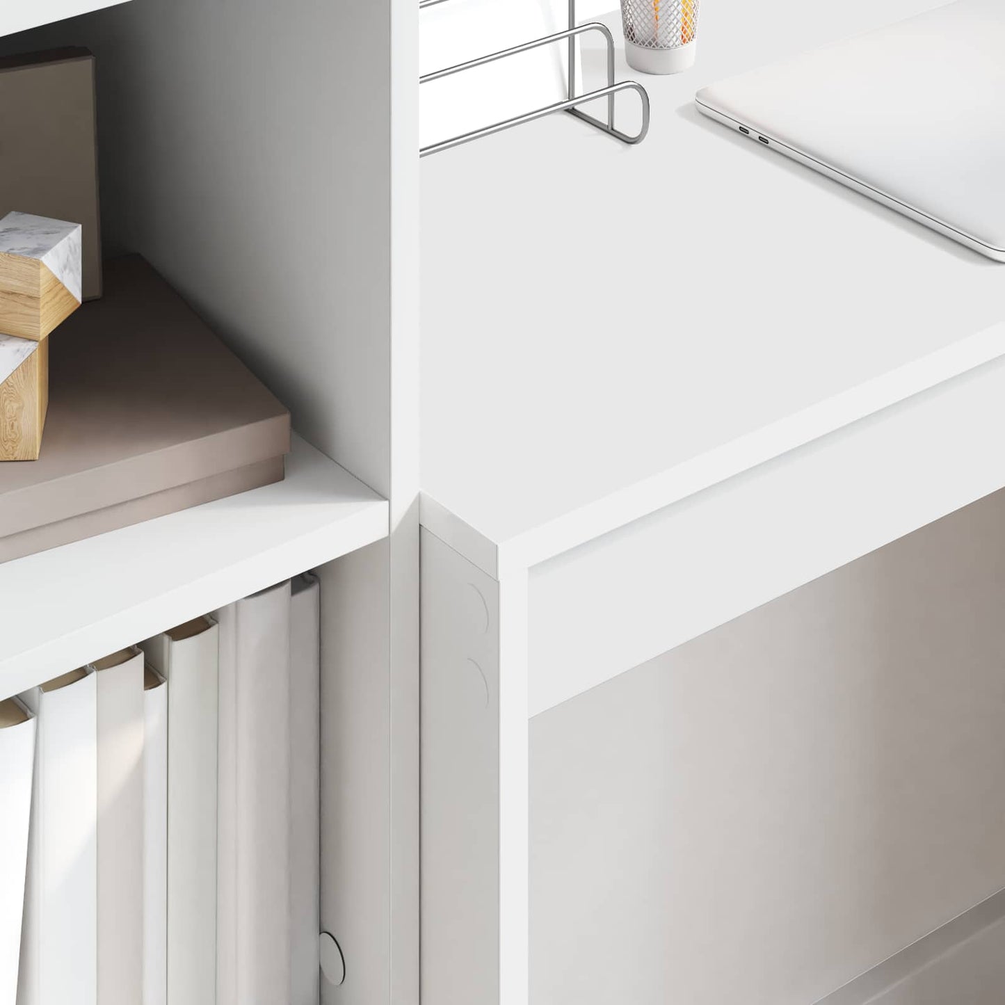 vidaXL Desk with Drawer with Shelf with Storage 2 pcs White
