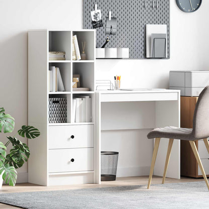 vidaXL Desk with Drawer with Shelf with Storage 2 pcs White