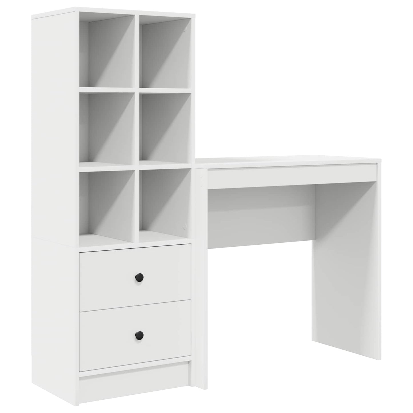 vidaXL Desk with Drawer with Shelf with Storage 2 pcs White