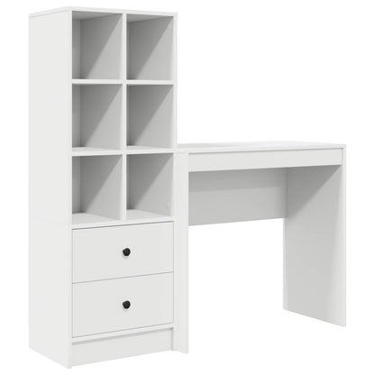 vidaXL Desk with Drawer with Shelf with Storage 2 pcs White