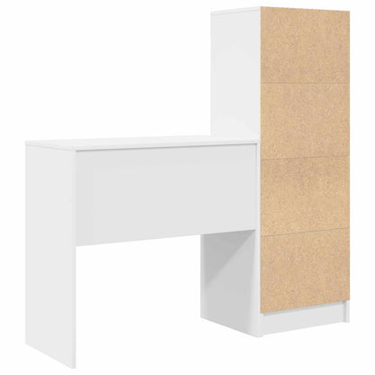 vidaXL Desk with Drawer with Shelf with Storage 2 pcs White