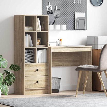 vidaXL Desk with Drawer with Shelf with Storage 2 pcs Sonoma Oak