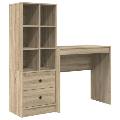 vidaXL Desk with Drawer with Shelf with Storage 2 pcs Sonoma Oak