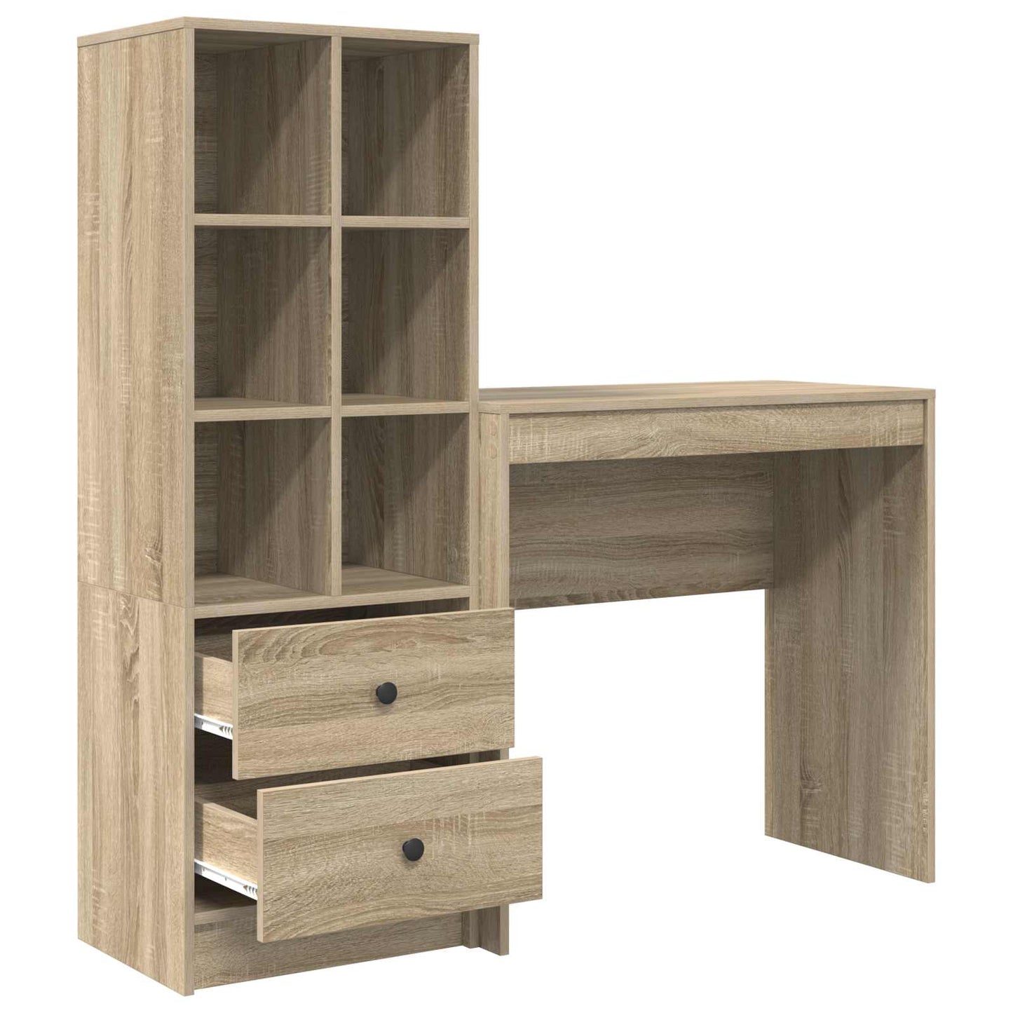 vidaXL Desk with Drawer with Shelf with Storage 2 pcs Sonoma Oak