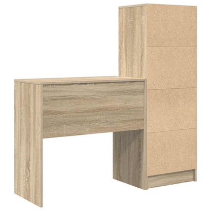 vidaXL Desk with Drawer with Shelf with Storage 2 pcs Sonoma Oak
