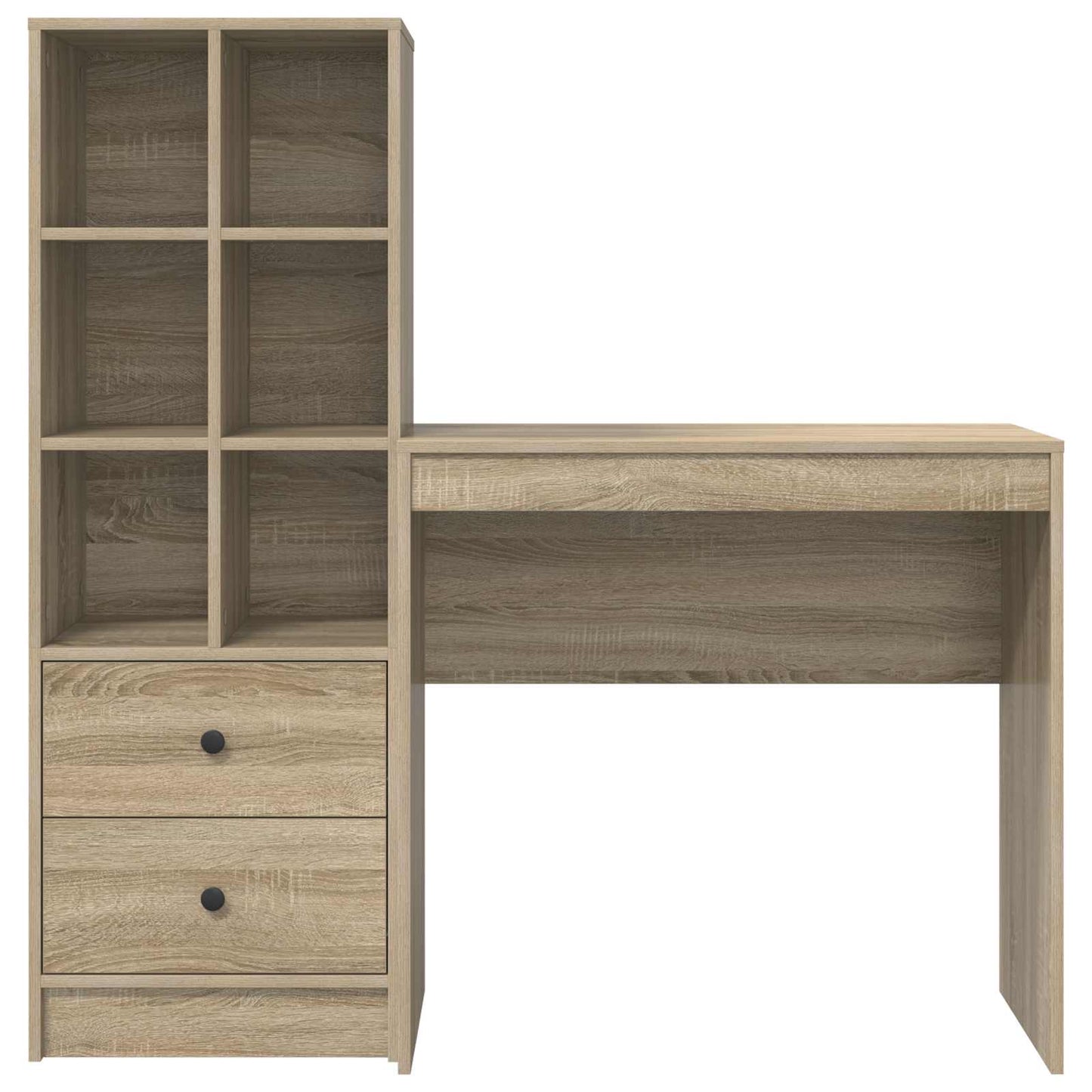 vidaXL Desk with Drawer with Shelf with Storage 2 pcs Sonoma Oak
