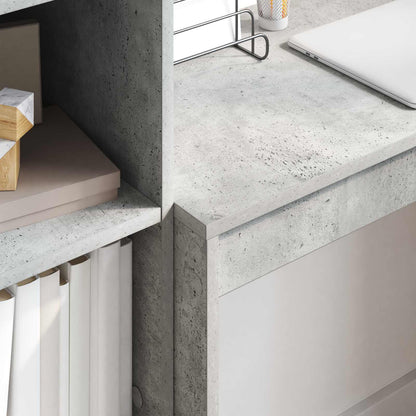vidaXL Desk with Drawer with Shelf with Storage 2 pcs Concrete Grey