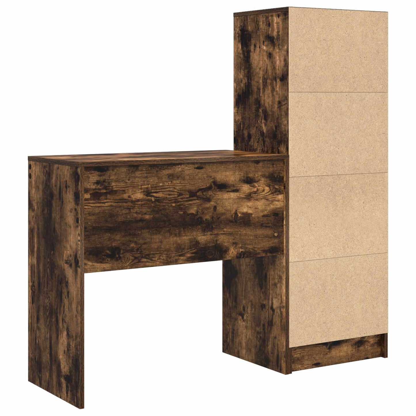 vidaXL Desk with Drawer with Shelf with Storage 2 pcs Smoked Oak