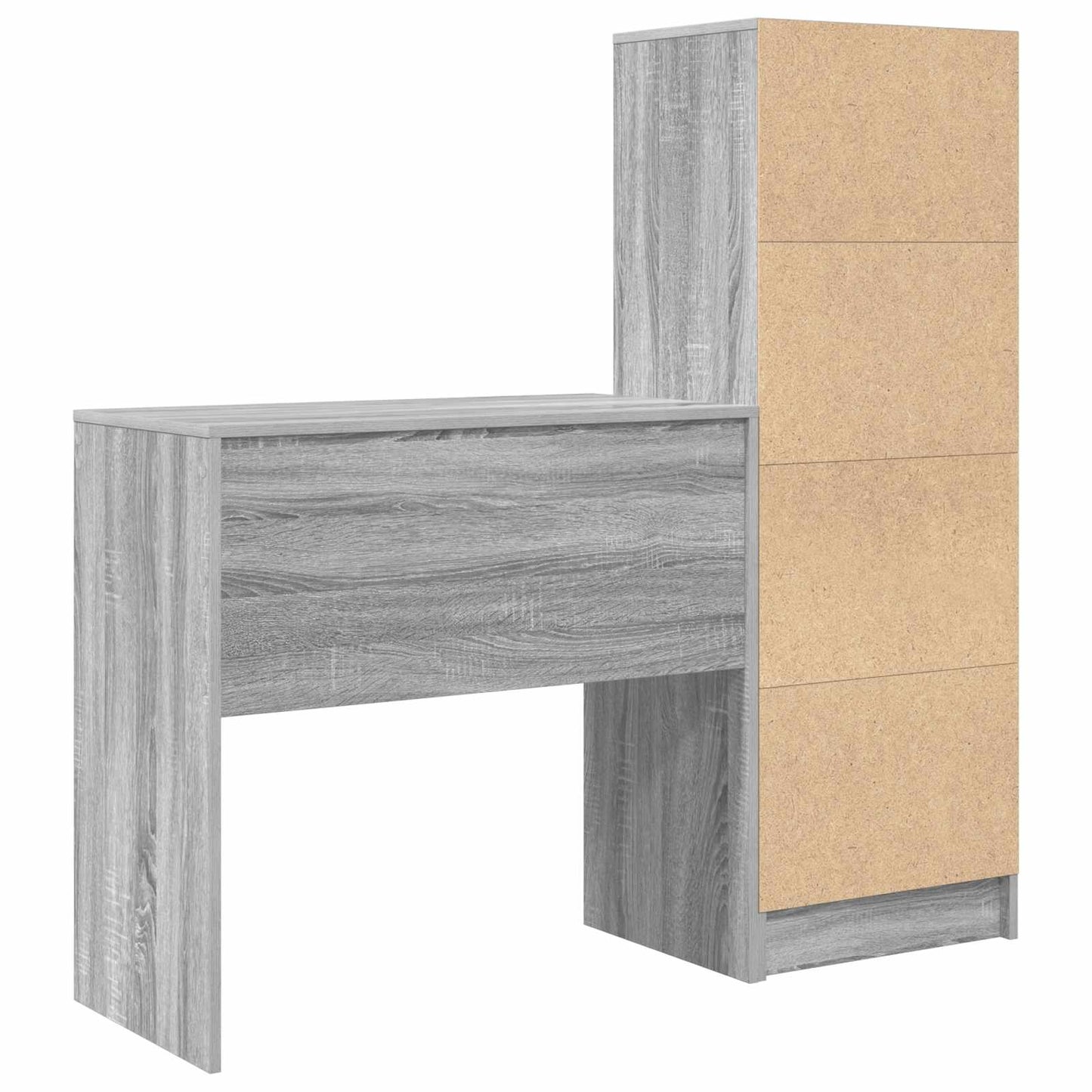 vidaXL Desk with Drawer with Shelf with Storage 2 pcs Grey Sonoma