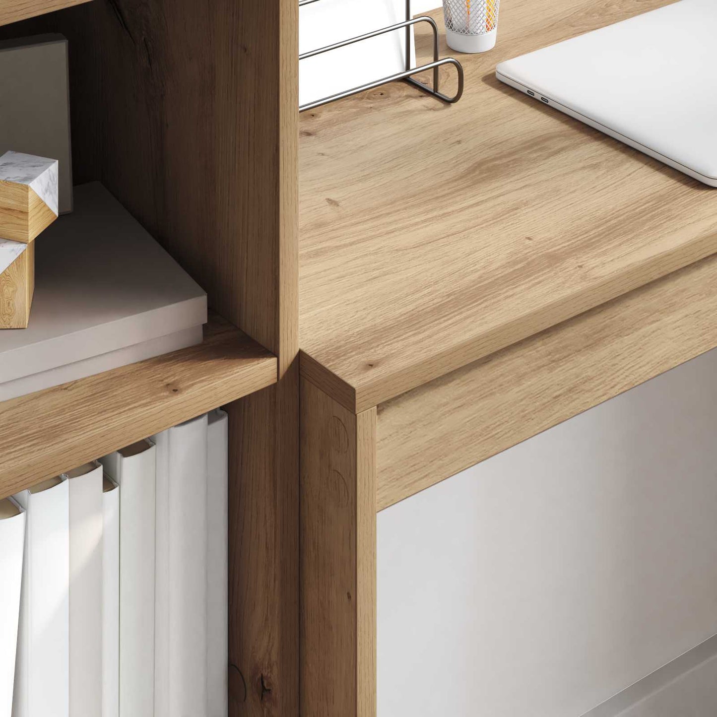 vidaXL Desk with Drawer with Shelf with Storage 2 pcs Artisan Oak
