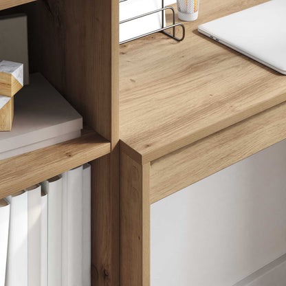 vidaXL Desk with Drawer with Shelf with Storage 2 pcs Artisan Oak