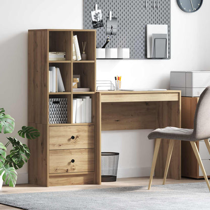 vidaXL Desk with Drawer with Shelf with Storage 2 pcs Artisan Oak