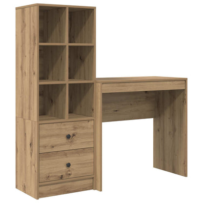 vidaXL Desk with Drawer with Shelf with Storage 2 pcs Artisan Oak