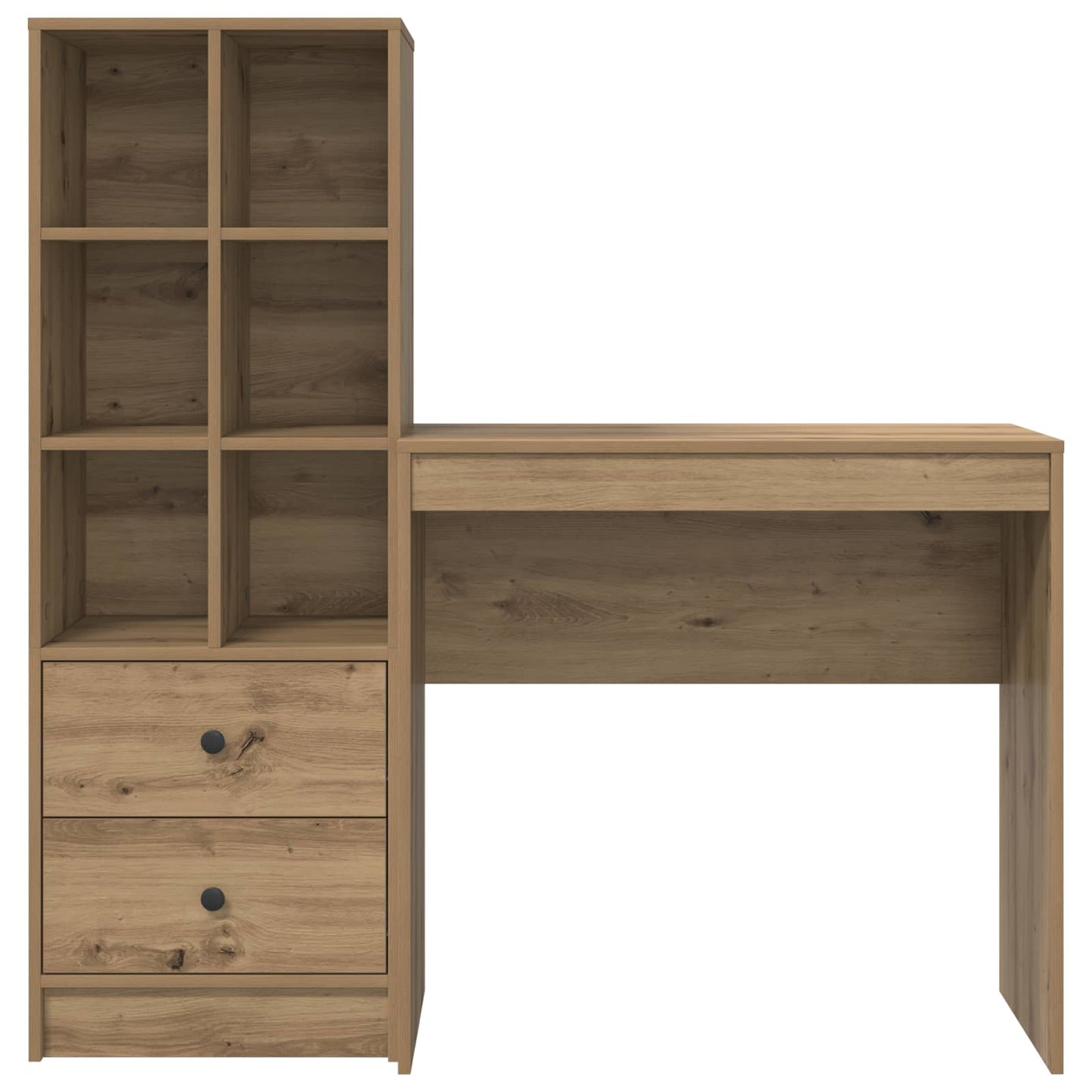 vidaXL Desk with Drawer with Shelf with Storage 2 pcs Artisan Oak
