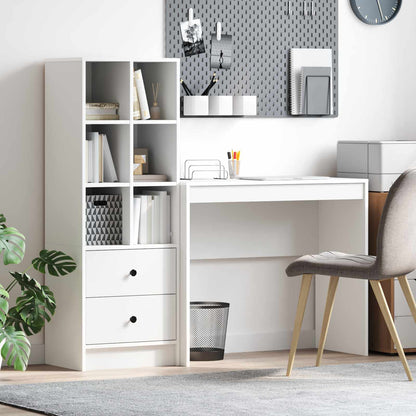 vidaXL Desk with Drawer with Shelf with Storage 2 pcs White