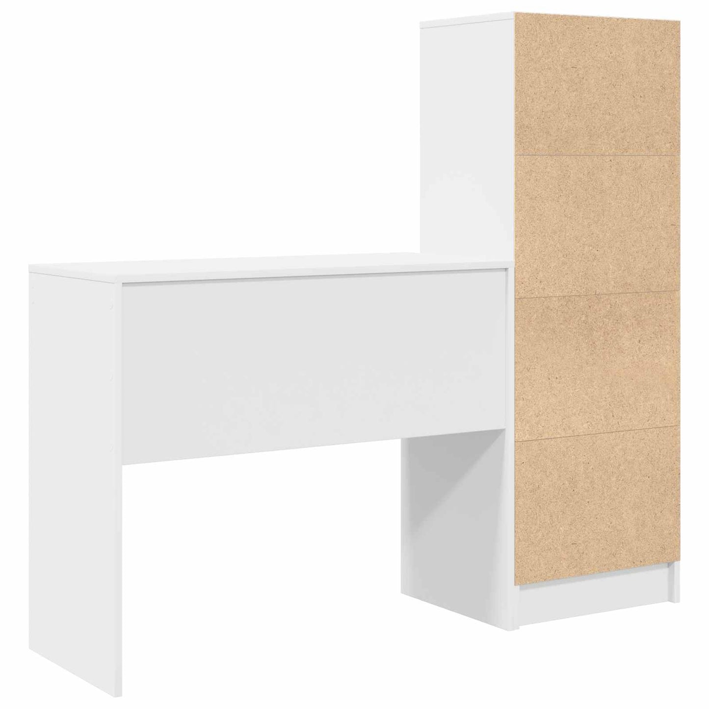 vidaXL Desk with Drawer with Shelf with Storage 2 pcs White