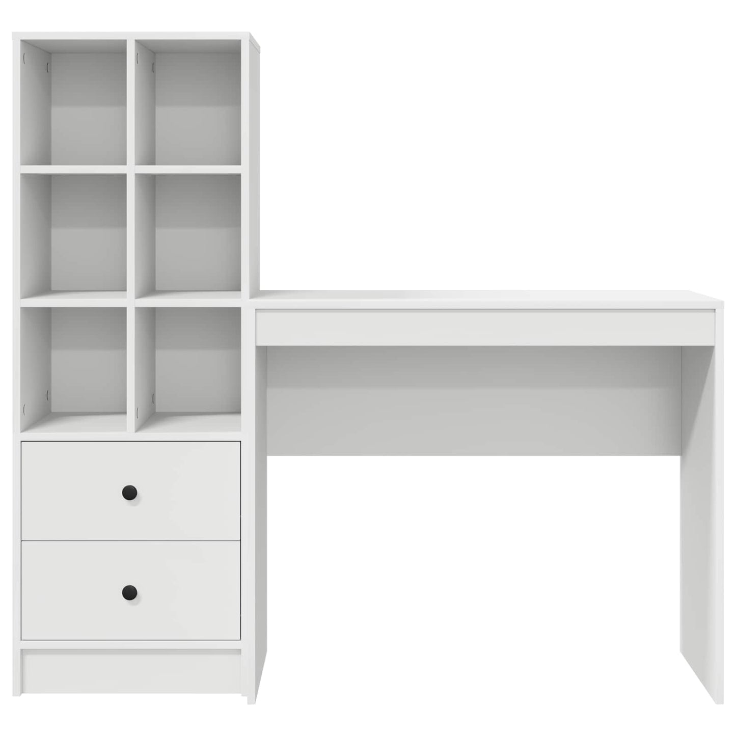 vidaXL Desk with Drawer with Shelf with Storage 2 pcs White