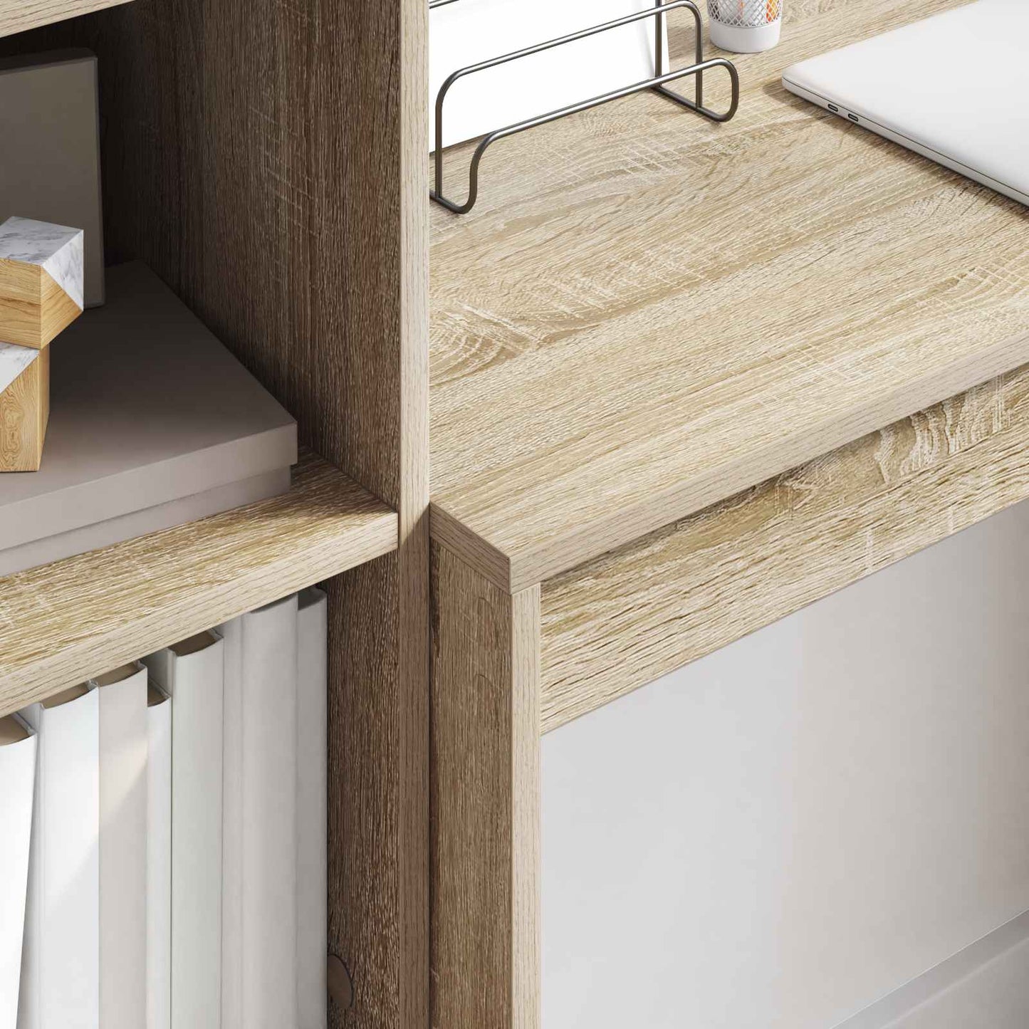 vidaXL Desk with Drawer with Shelf with Storage 2 pcs Sonoma Oak