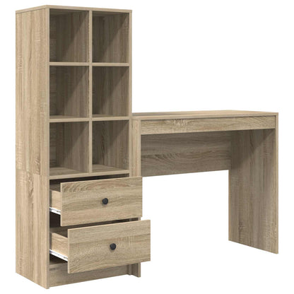 vidaXL Desk with Drawer with Shelf with Storage 2 pcs Sonoma Oak