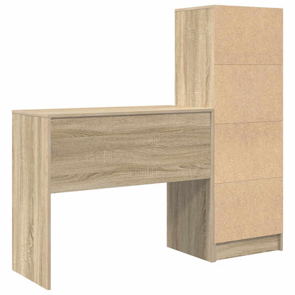 vidaXL Desk with Drawer with Shelf with Storage 2 pcs Sonoma Oak
