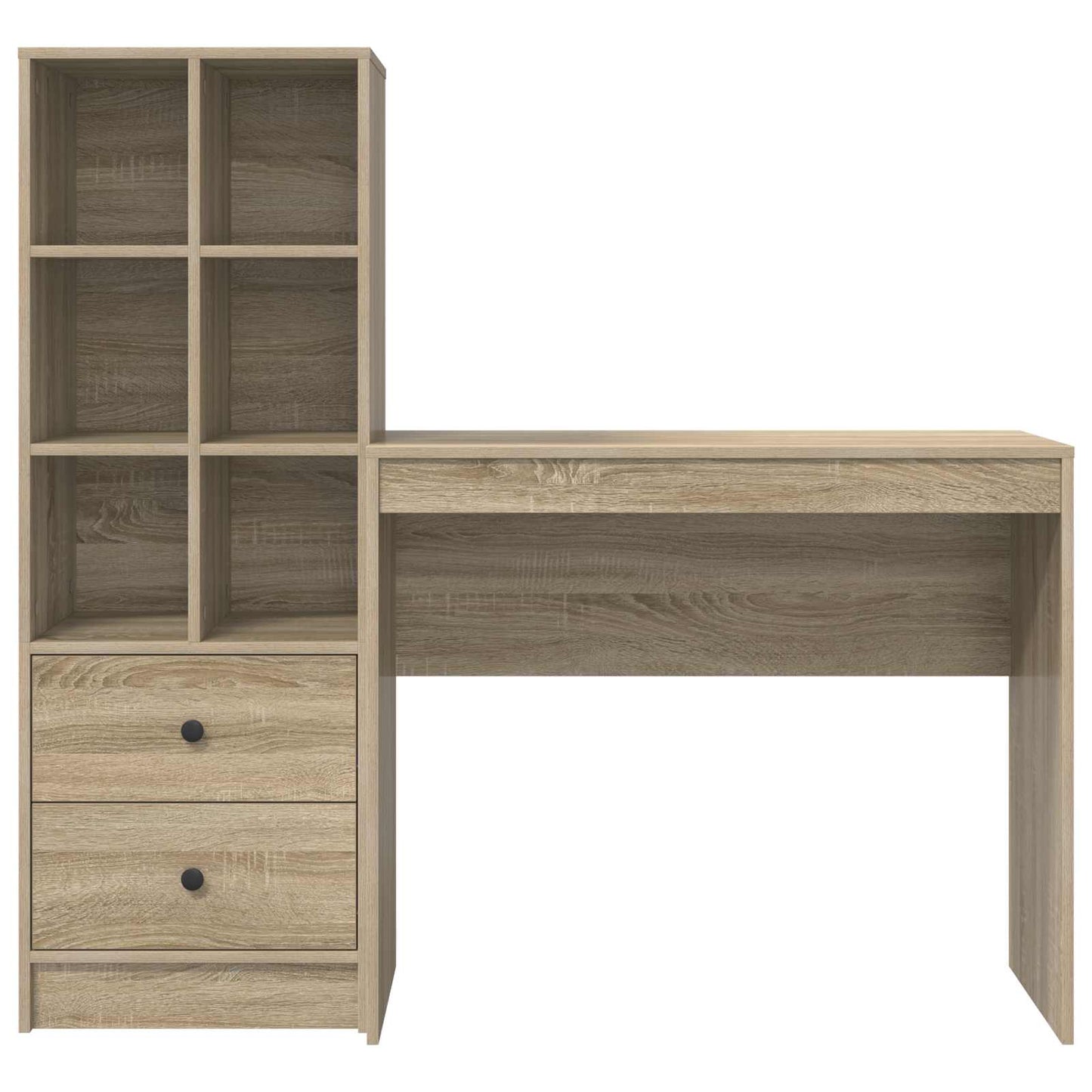 vidaXL Desk with Drawer with Shelf with Storage 2 pcs Sonoma Oak