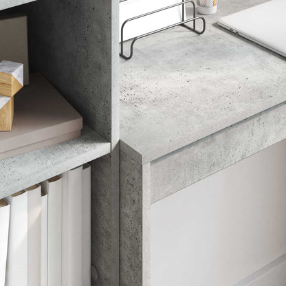vidaXL Desk with Drawer with Shelf with Storage 2 pcs Concrete Grey