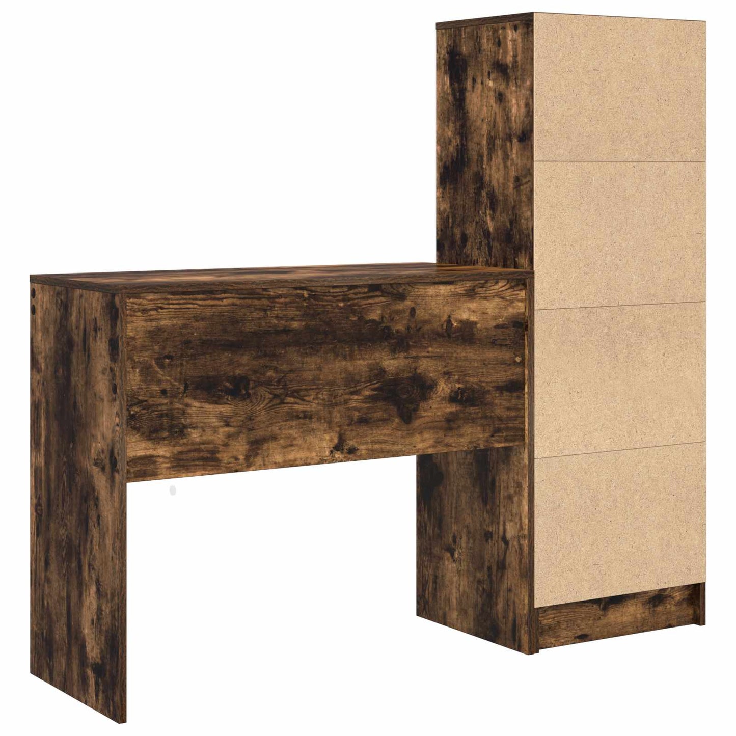 vidaXL Desk with Drawer with Shelf with Storage 2 pcs Smoked Oak